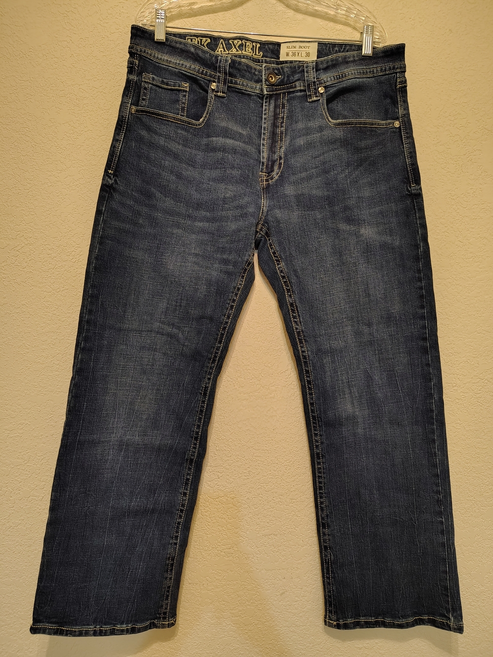 TK Axel W. Hartford, Conn. Men's Slim Boot Blue Medium Wash Denim Jeans  36x29